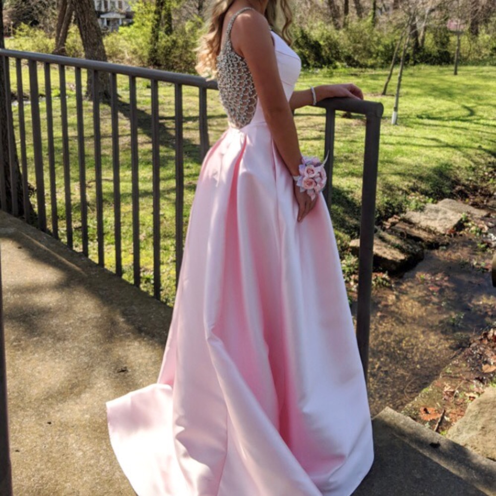 Blush pink prom dress